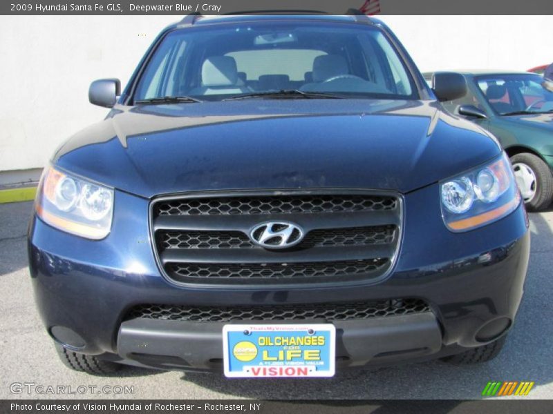 Deepwater Blue / Gray 2009 Hyundai Santa Fe GLS