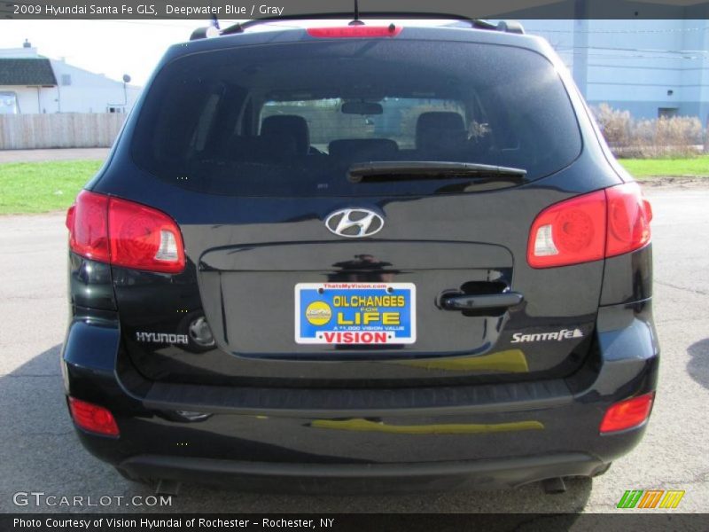 Deepwater Blue / Gray 2009 Hyundai Santa Fe GLS