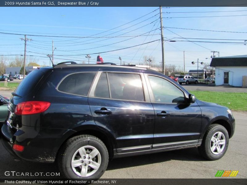 Deepwater Blue / Gray 2009 Hyundai Santa Fe GLS