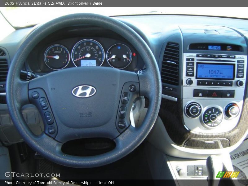 Bright Silver / Beige 2009 Hyundai Santa Fe GLS 4WD