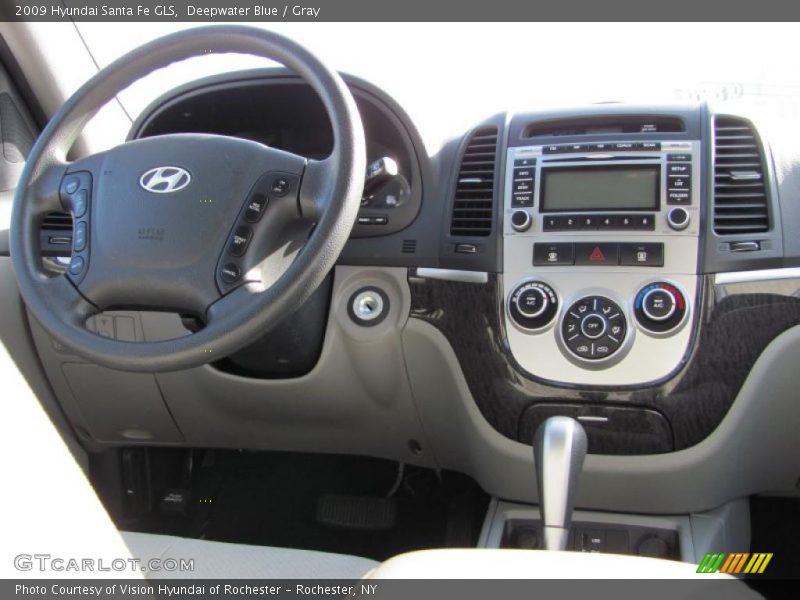 Deepwater Blue / Gray 2009 Hyundai Santa Fe GLS