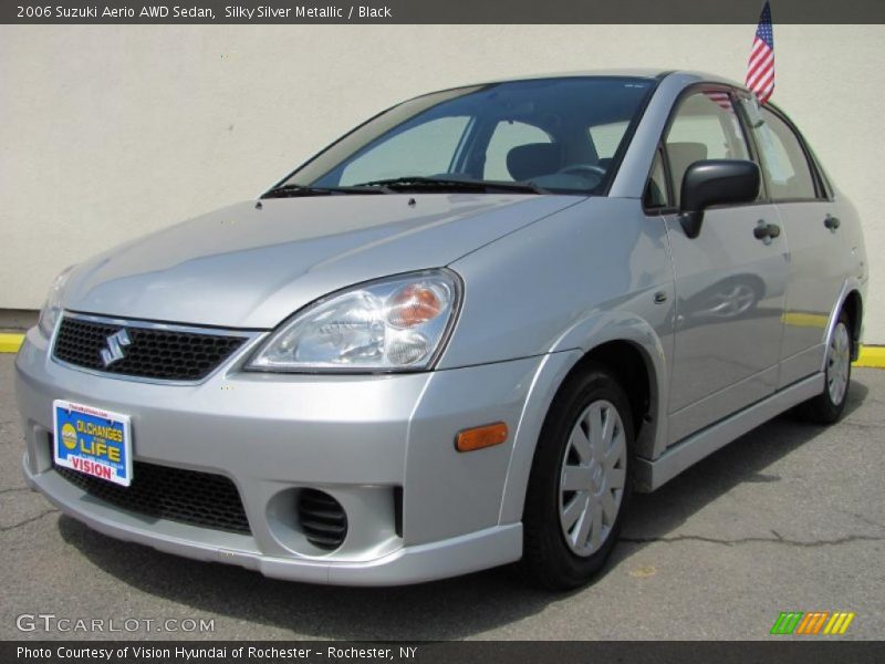 Silky Silver Metallic / Black 2006 Suzuki Aerio AWD Sedan