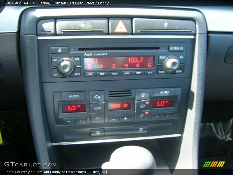 Crimson Red Pearl Effect / Ebony 2004 Audi A4 1.8T Sedan
