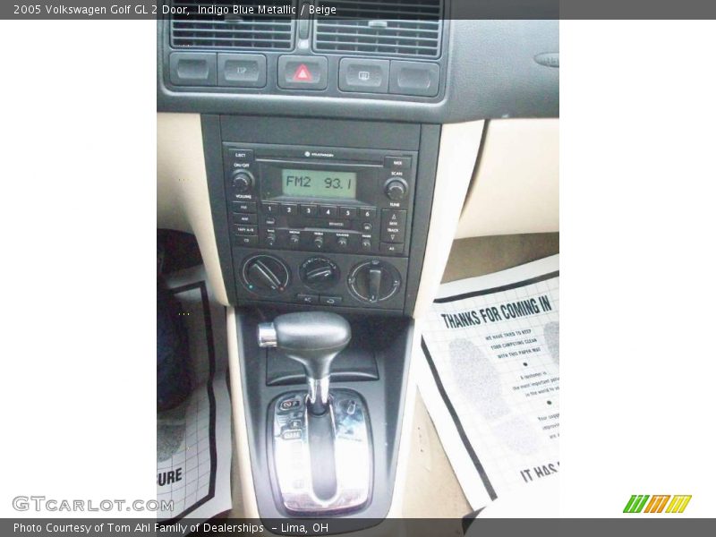 Indigo Blue Metallic / Beige 2005 Volkswagen Golf GL 2 Door