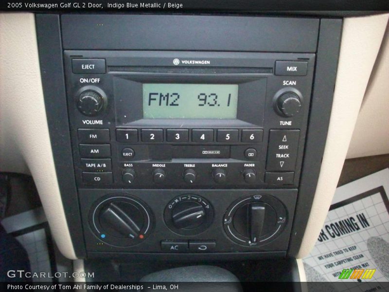 Indigo Blue Metallic / Beige 2005 Volkswagen Golf GL 2 Door