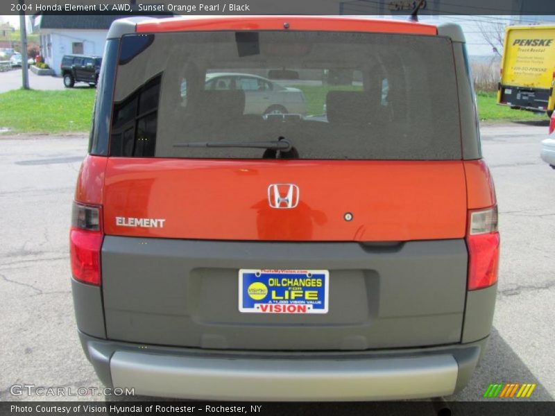 Sunset Orange Pearl / Black 2004 Honda Element LX AWD
