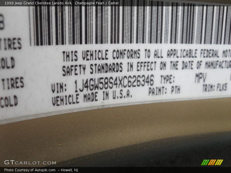 Champagne Pearl / Camel 1999 Jeep Grand Cherokee Laredo 4x4