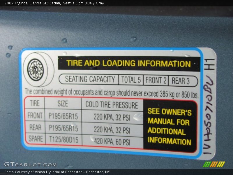 Seattle Light Blue / Gray 2007 Hyundai Elantra GLS Sedan