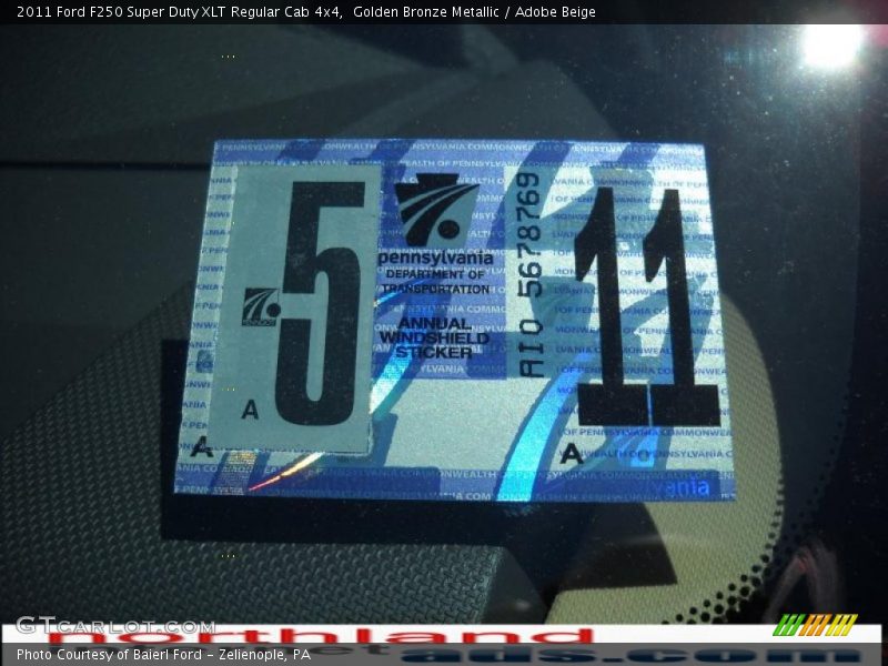 Golden Bronze Metallic / Adobe Beige 2011 Ford F250 Super Duty XLT Regular Cab 4x4