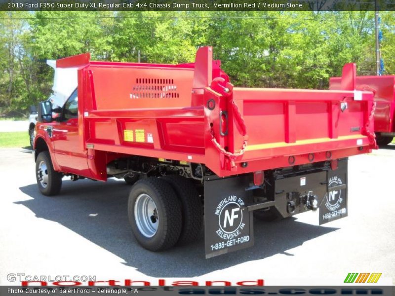 Vermillion Red / Medium Stone 2010 Ford F350 Super Duty XL Regular Cab 4x4 Chassis Dump Truck