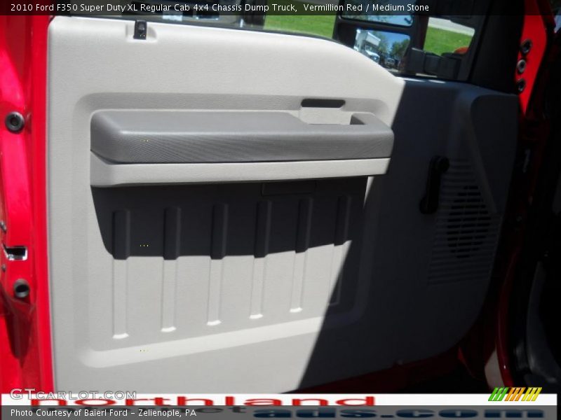 Vermillion Red / Medium Stone 2010 Ford F350 Super Duty XL Regular Cab 4x4 Chassis Dump Truck