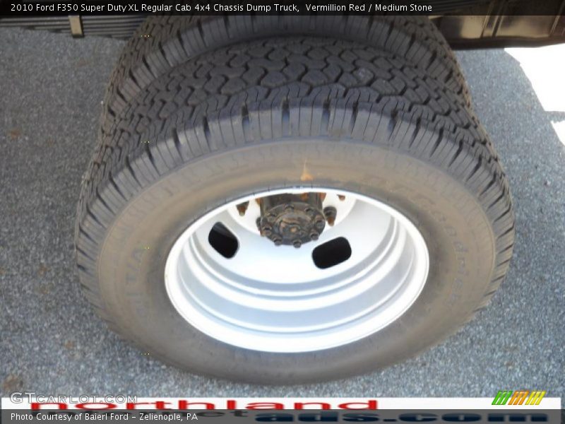 Vermillion Red / Medium Stone 2010 Ford F350 Super Duty XL Regular Cab 4x4 Chassis Dump Truck