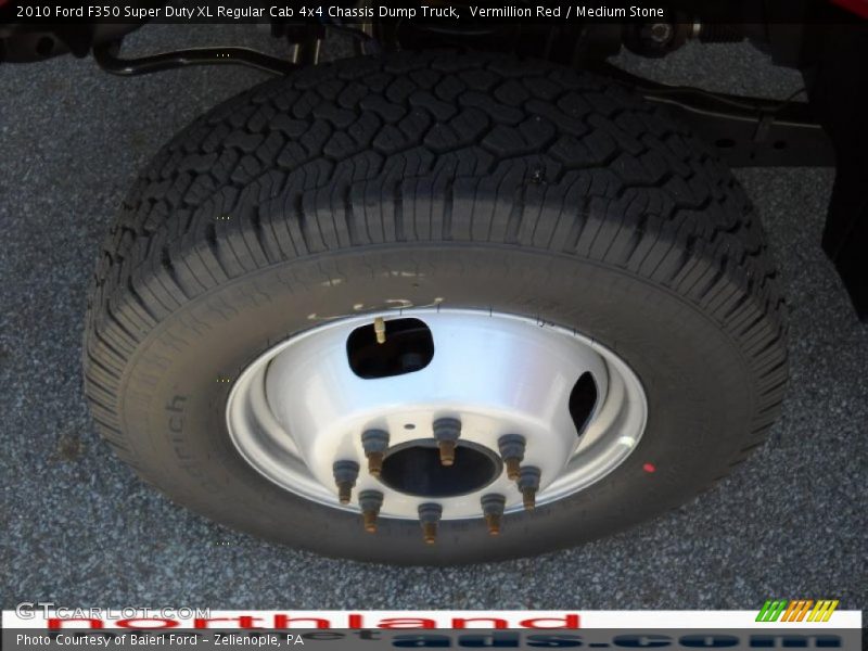 Vermillion Red / Medium Stone 2010 Ford F350 Super Duty XL Regular Cab 4x4 Chassis Dump Truck