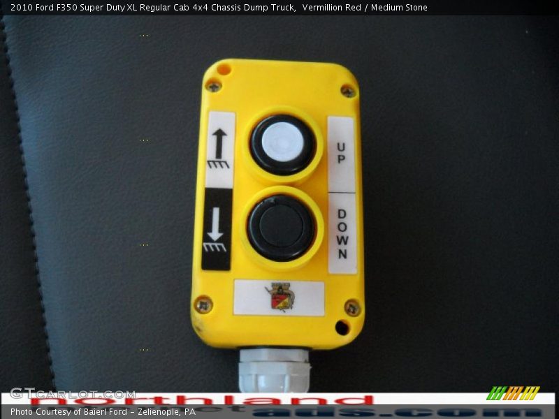 Vermillion Red / Medium Stone 2010 Ford F350 Super Duty XL Regular Cab 4x4 Chassis Dump Truck