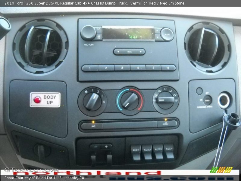 Vermillion Red / Medium Stone 2010 Ford F350 Super Duty XL Regular Cab 4x4 Chassis Dump Truck