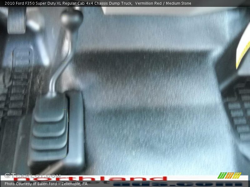 Vermillion Red / Medium Stone 2010 Ford F350 Super Duty XL Regular Cab 4x4 Chassis Dump Truck