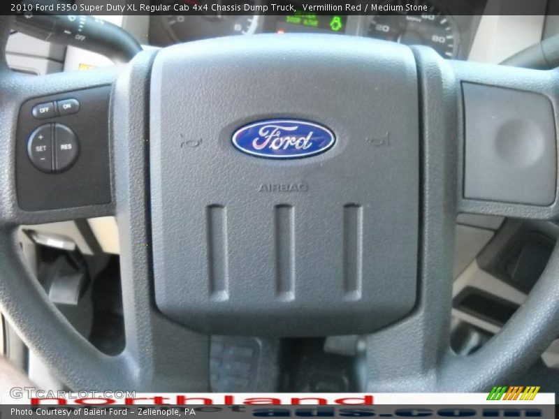 Vermillion Red / Medium Stone 2010 Ford F350 Super Duty XL Regular Cab 4x4 Chassis Dump Truck