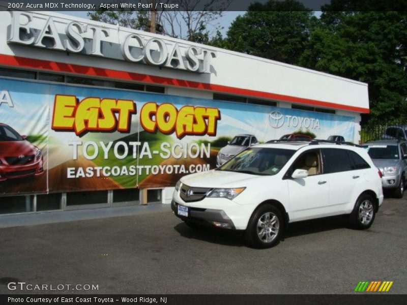 Aspen White Pearl / Taupe 2007 Acura MDX Technology