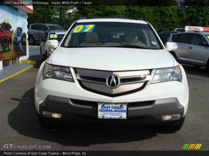 Aspen White Pearl / Taupe 2007 Acura MDX Technology