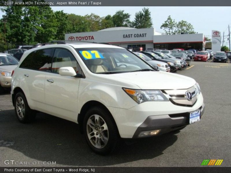 Aspen White Pearl / Taupe 2007 Acura MDX Technology