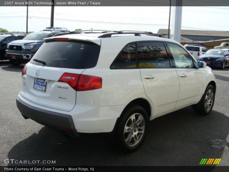 Aspen White Pearl / Taupe 2007 Acura MDX Technology