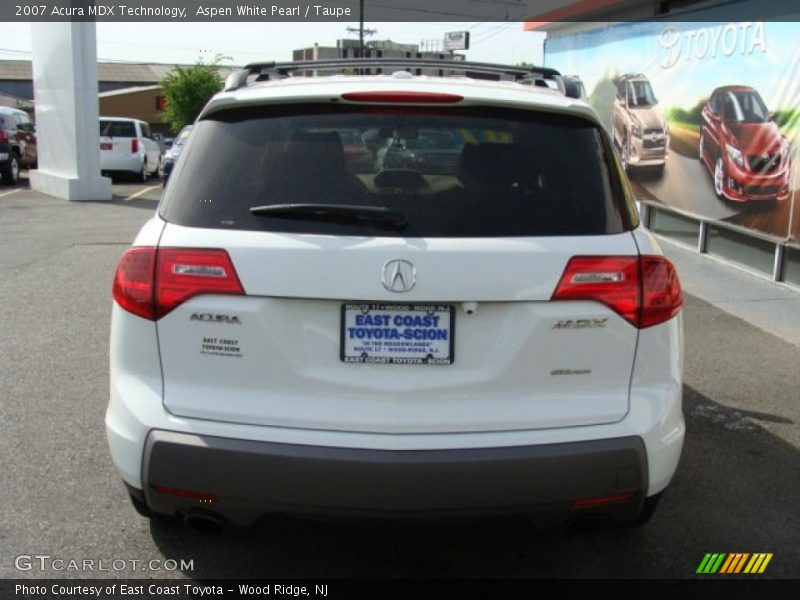 Aspen White Pearl / Taupe 2007 Acura MDX Technology