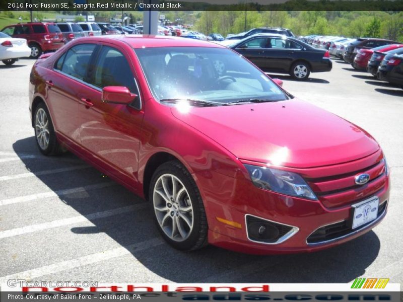 Sangria Red Metallic / Charcoal Black 2010 Ford Fusion SE