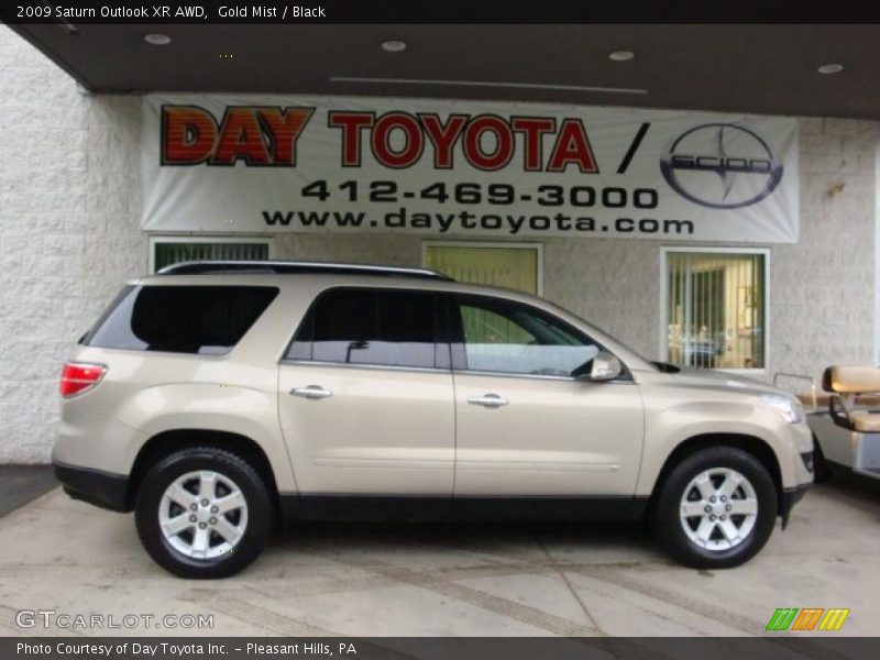Gold Mist / Black 2009 Saturn Outlook XR AWD