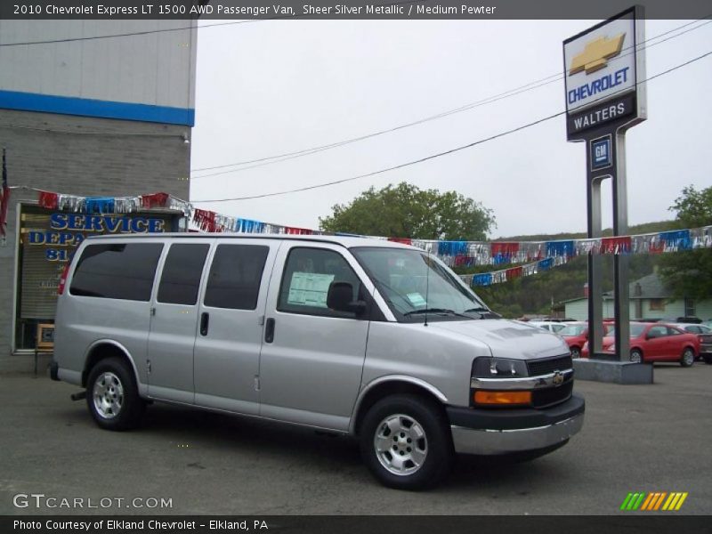 Sheer Silver Metallic / Medium Pewter 2010 Chevrolet Express LT 1500 AWD Passenger Van