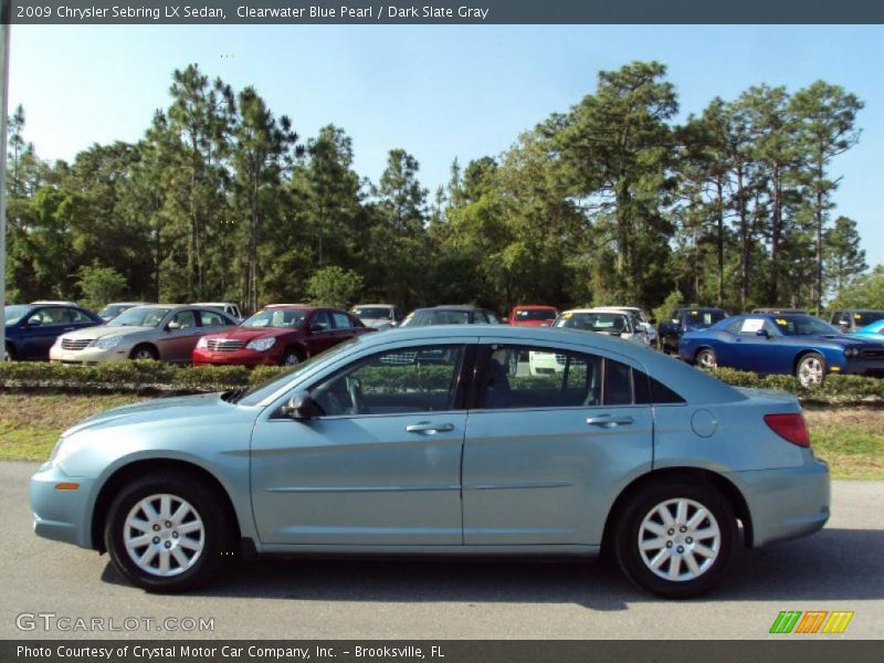 Clearwater Blue Pearl / Dark Slate Gray 2009 Chrysler Sebring LX Sedan