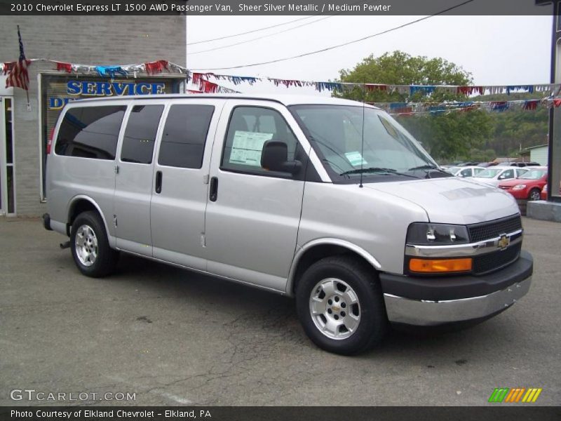 Sheer Silver Metallic / Medium Pewter 2010 Chevrolet Express LT 1500 AWD Passenger Van