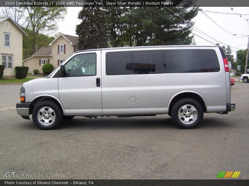 Sheer Silver Metallic / Medium Pewter 2010 Chevrolet Express LT 1500 AWD Passenger Van