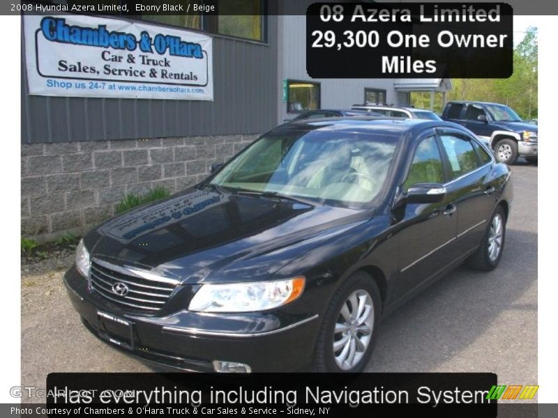 Ebony Black / Beige 2008 Hyundai Azera Limited