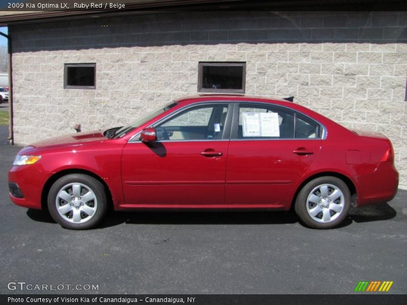 Ruby Red / Beige 2009 Kia Optima LX