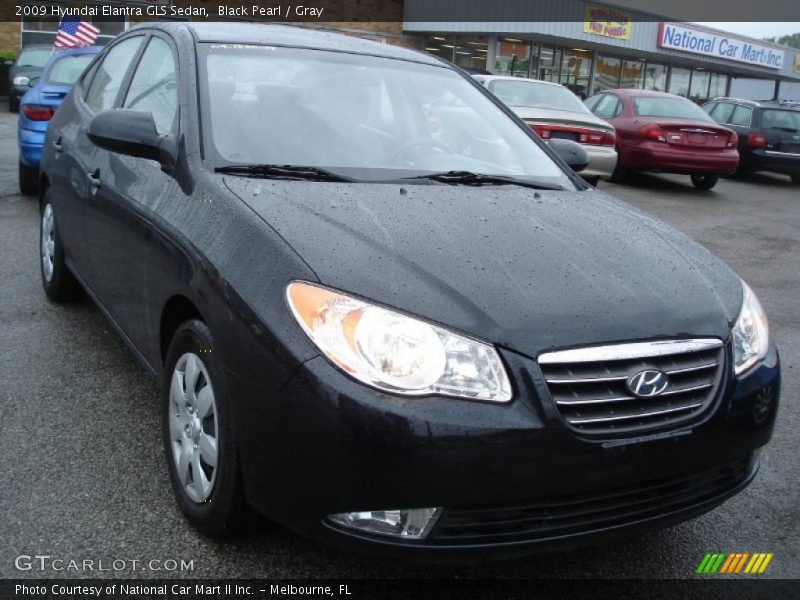 Black Pearl / Gray 2009 Hyundai Elantra GLS Sedan