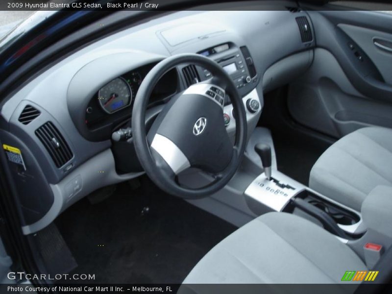 Black Pearl / Gray 2009 Hyundai Elantra GLS Sedan