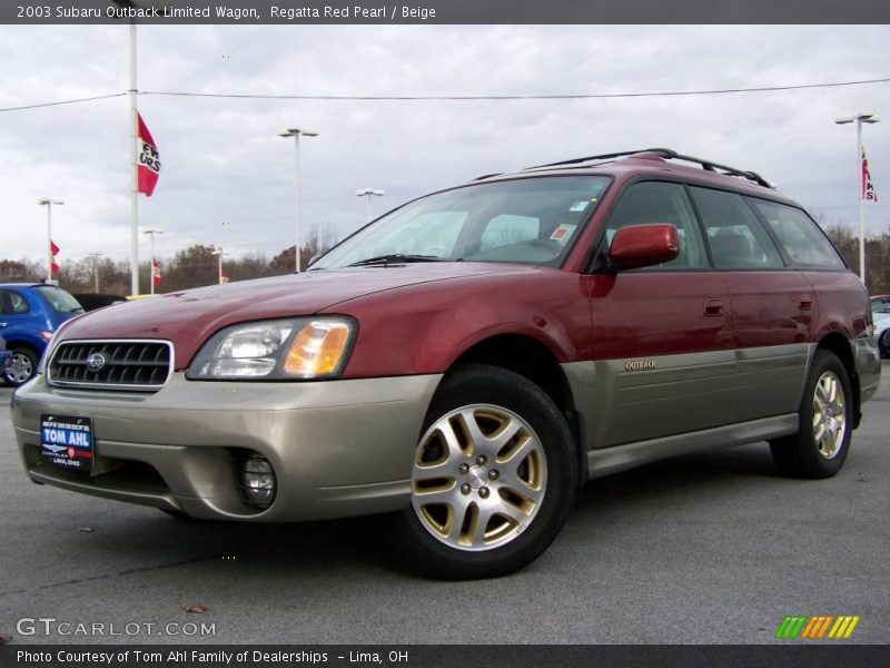 Regatta Red Pearl / Beige 2003 Subaru Outback Limited Wagon