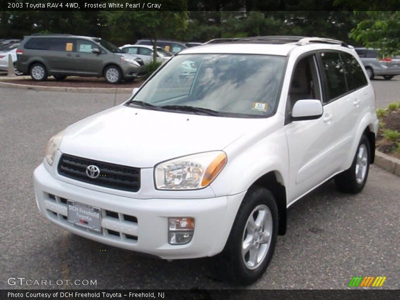 Frosted White Pearl / Gray 2003 Toyota RAV4 4WD