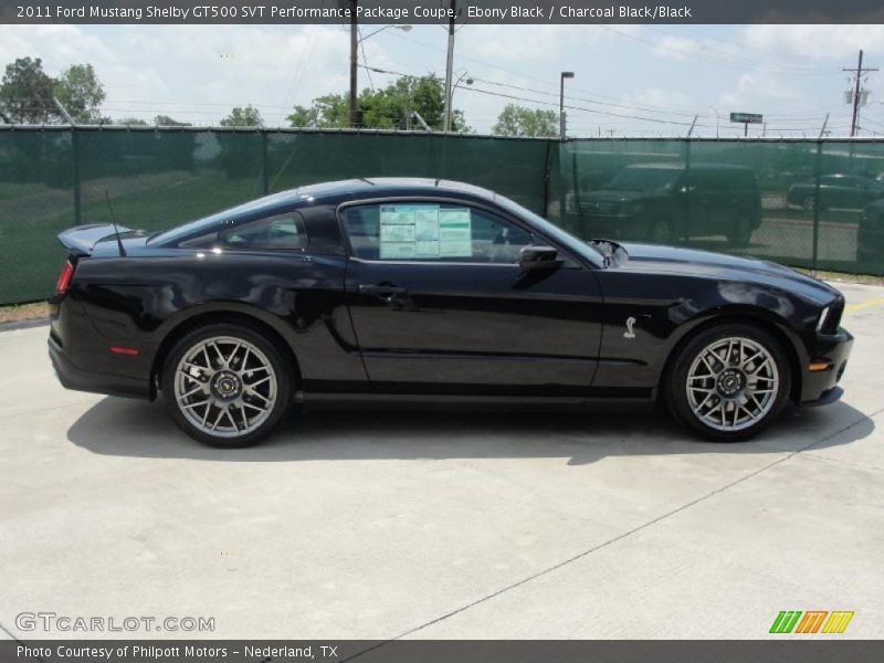 Ebony Black / Charcoal Black/Black 2011 Ford Mustang Shelby GT500 SVT Performance Package Coupe