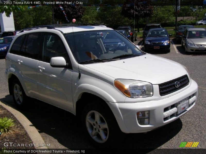 Frosted White Pearl / Gray 2003 Toyota RAV4 4WD