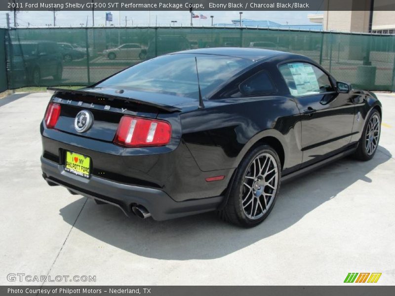 Ebony Black / Charcoal Black/Black 2011 Ford Mustang Shelby GT500 SVT Performance Package Coupe