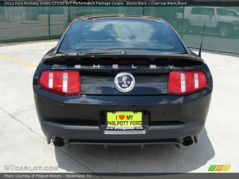 Ebony Black / Charcoal Black/Black 2011 Ford Mustang Shelby GT500 SVT Performance Package Coupe