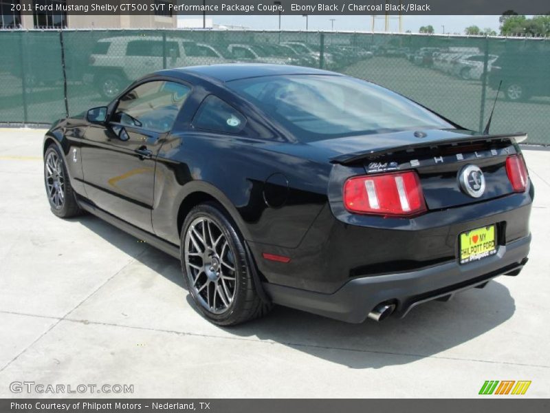 Ebony Black / Charcoal Black/Black 2011 Ford Mustang Shelby GT500 SVT Performance Package Coupe