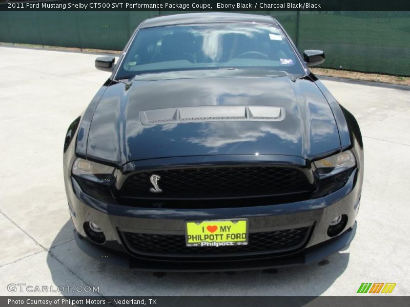 Ebony Black / Charcoal Black/Black 2011 Ford Mustang Shelby GT500 SVT Performance Package Coupe