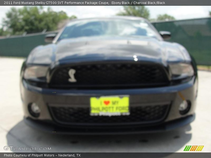 Ebony Black / Charcoal Black/Black 2011 Ford Mustang Shelby GT500 SVT Performance Package Coupe