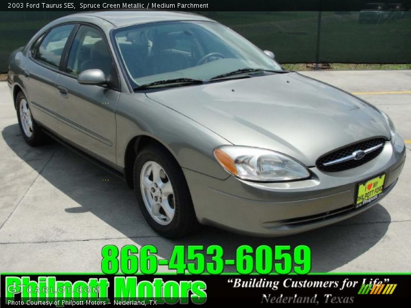 Spruce Green Metallic / Medium Parchment 2003 Ford Taurus SES