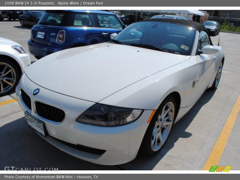 Alpine White / Dream Red 2008 BMW Z4 3.0i Roadster