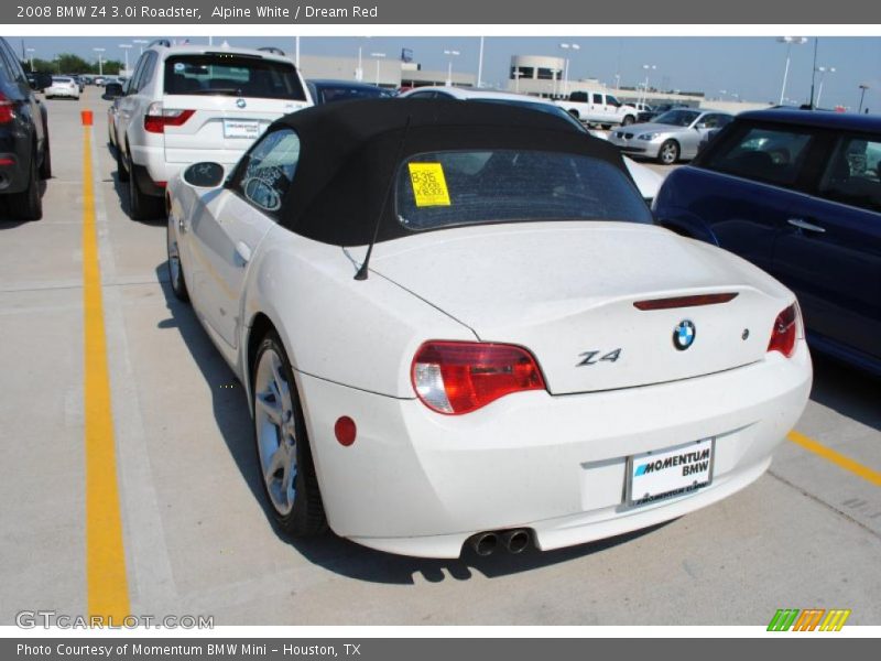 Alpine White / Dream Red 2008 BMW Z4 3.0i Roadster