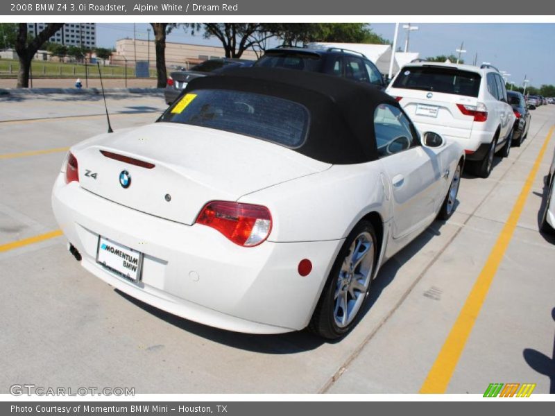 Alpine White / Dream Red 2008 BMW Z4 3.0i Roadster