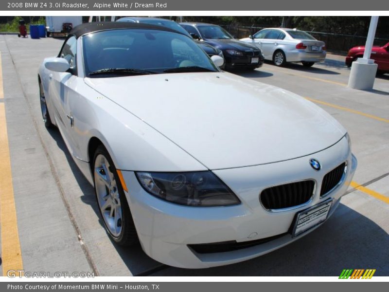 Alpine White / Dream Red 2008 BMW Z4 3.0i Roadster